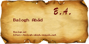 Balogh Abád névjegykártya