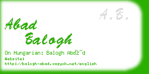 abad balogh business card